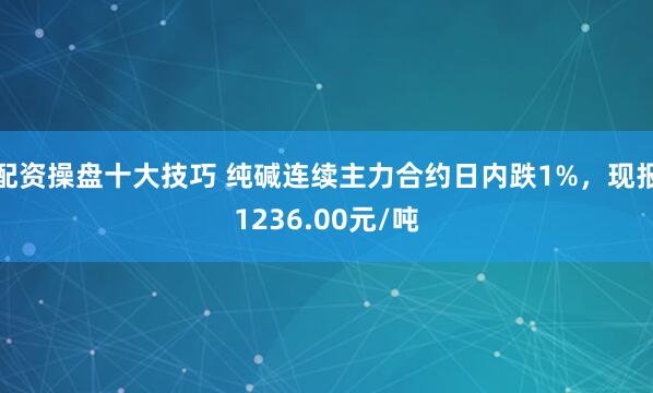 配资操盘十大技巧 纯碱连续主力合约日内跌1%，现报1236.00元/吨