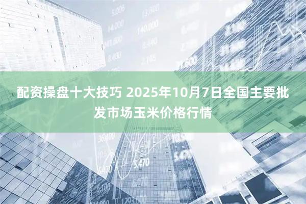 配资操盘十大技巧 2025年10月7日全国主要批发市场玉米价格行情
